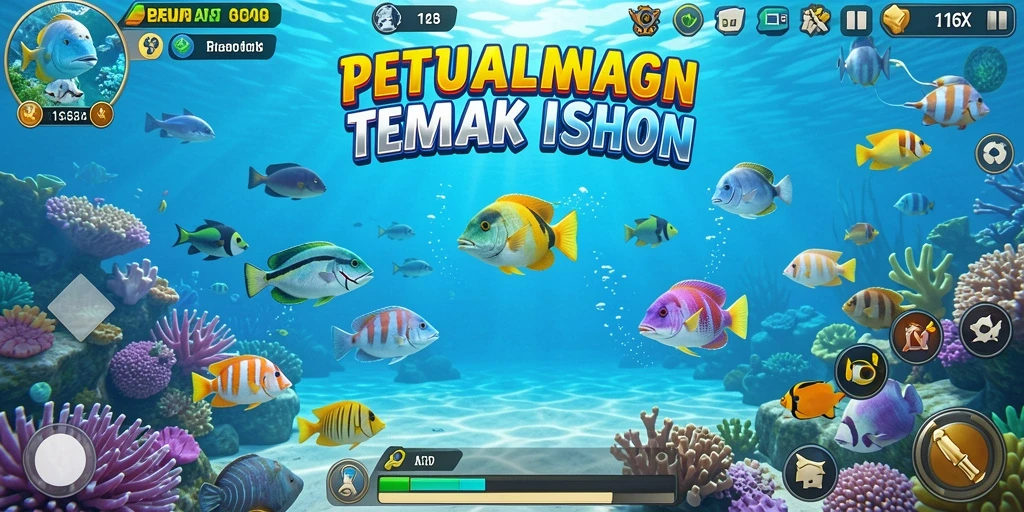 Gameplay menarik yang menampilkan aksi menangkap ikan.