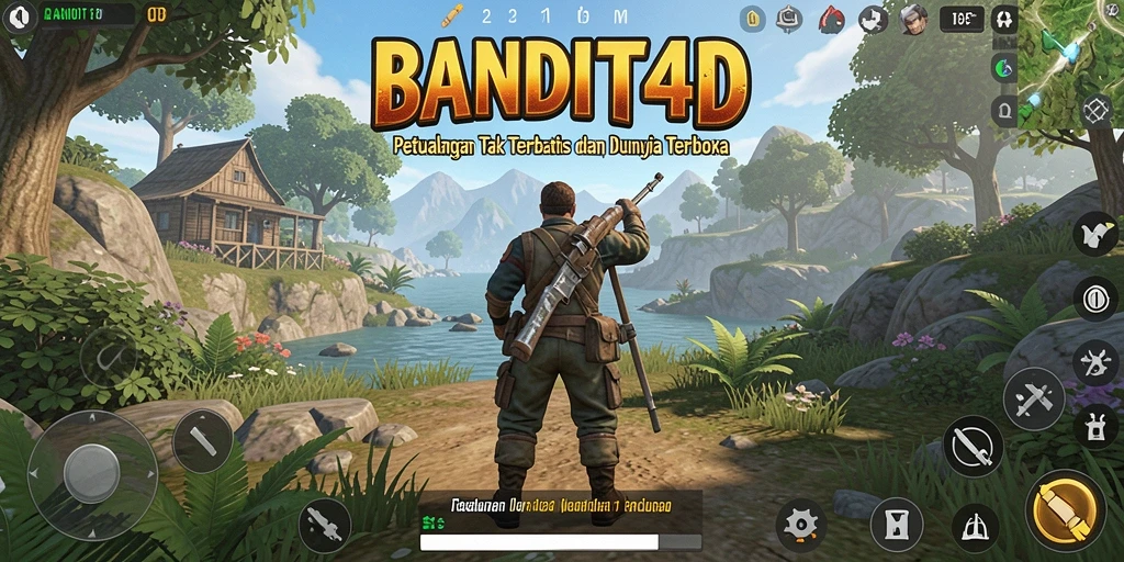 Tangkapan layar utama permainan BANDIT4D menampilkan dunia terbuka yang menakjubkan.