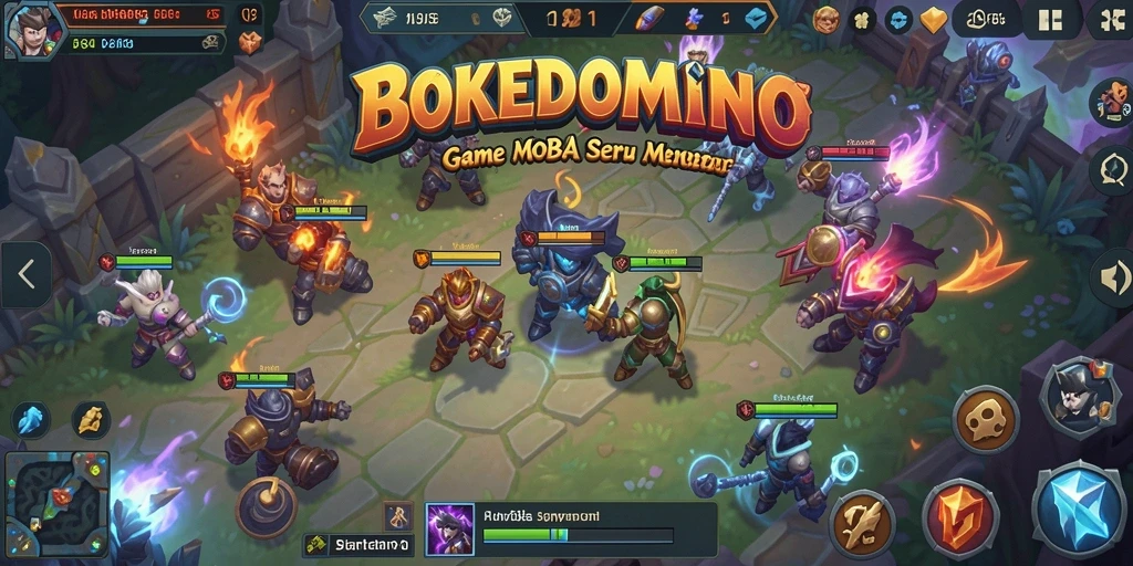 Screenshot menampilkan intensitas pertarungan dalam game MOBA.