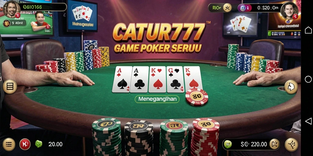 Tampilan gameplay Poker di CATUR777 yang seru dan menegangkan.
