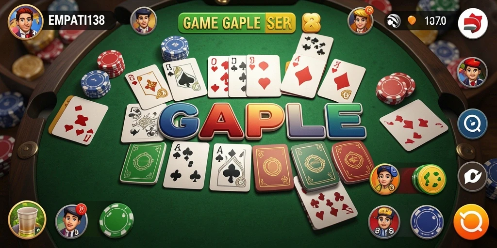 Screenshot game EMPATI138 menampilkan pemain aktif dalam permainan Gaple.