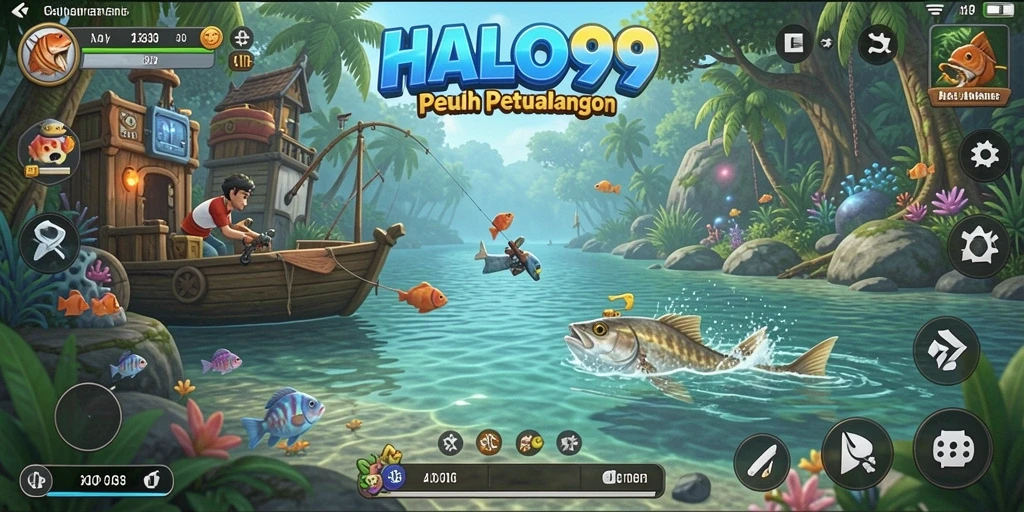 Tangkapan memancing yang seru dalam HALO99 dengan grafis menawan.