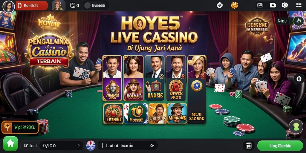 Tampilan menarik dari gameplay Live Casino HOYE55 yang mendebarkan.