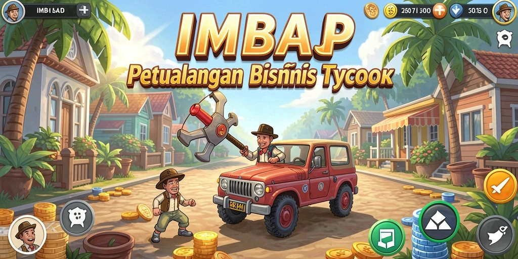 Tampilan gameplay IMBAJP yang menarik dan penuh strategi Tycoon.