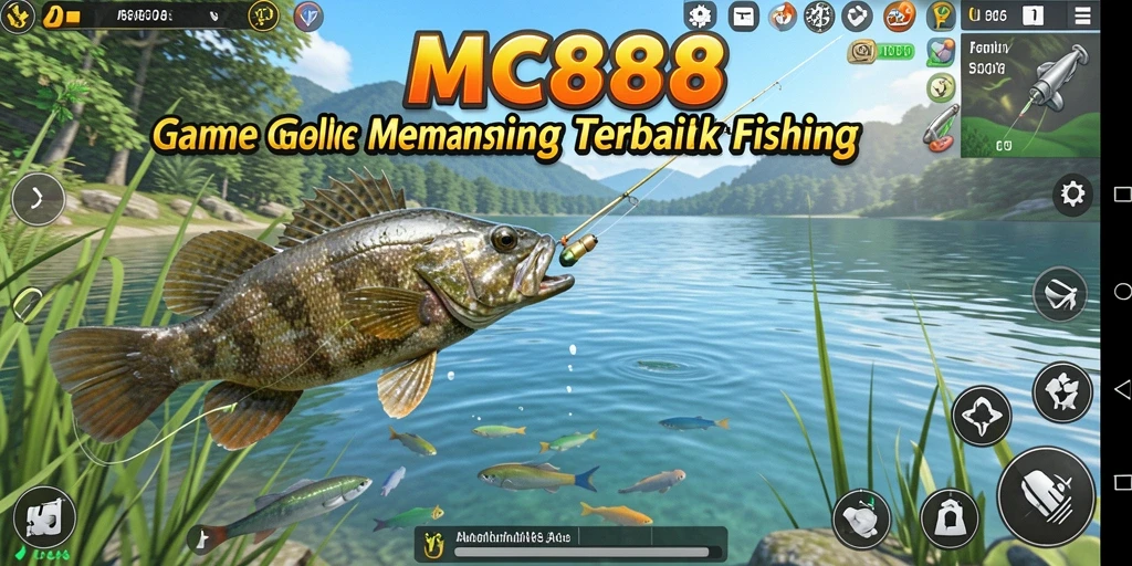 Screenshot utama MC888 menampilkan gameplay memancing yang seru dan interaktif.