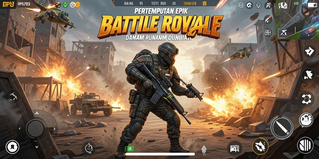 Gameplay RP6789 yang intens dan mendebarkan di medan pertempuran.