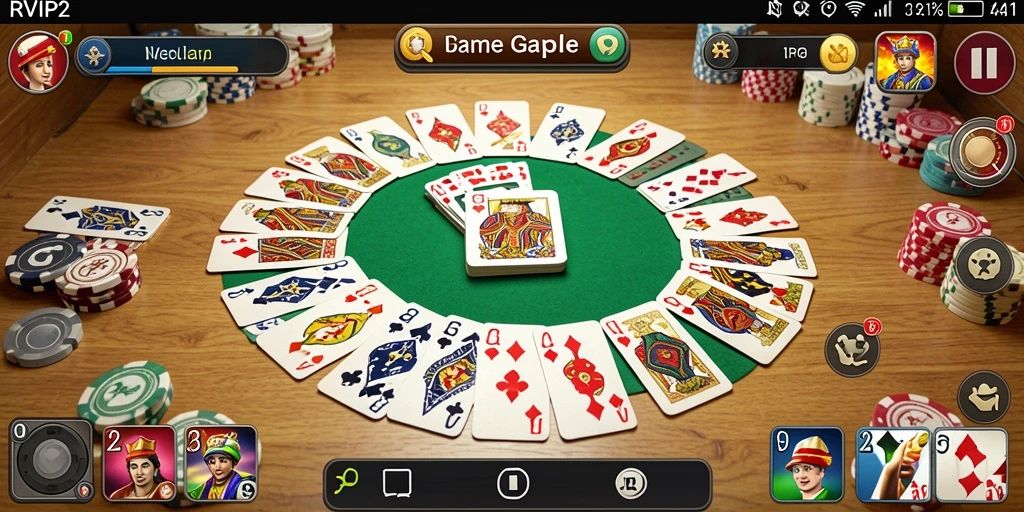 Tampilan menarik dari gameplay Gaple di RVIP2 yang seru.