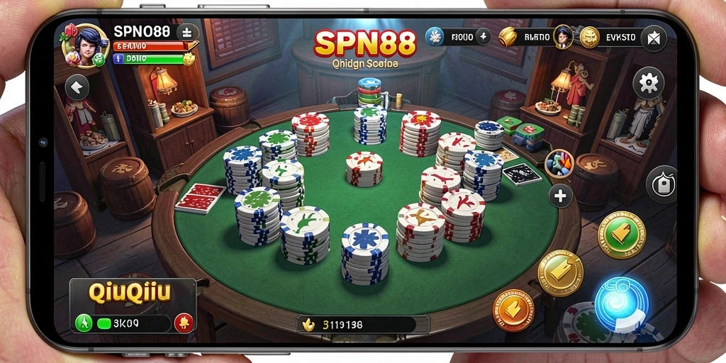 Tampilan menarik dari gameplay SPN88 dalam QiuQiu.