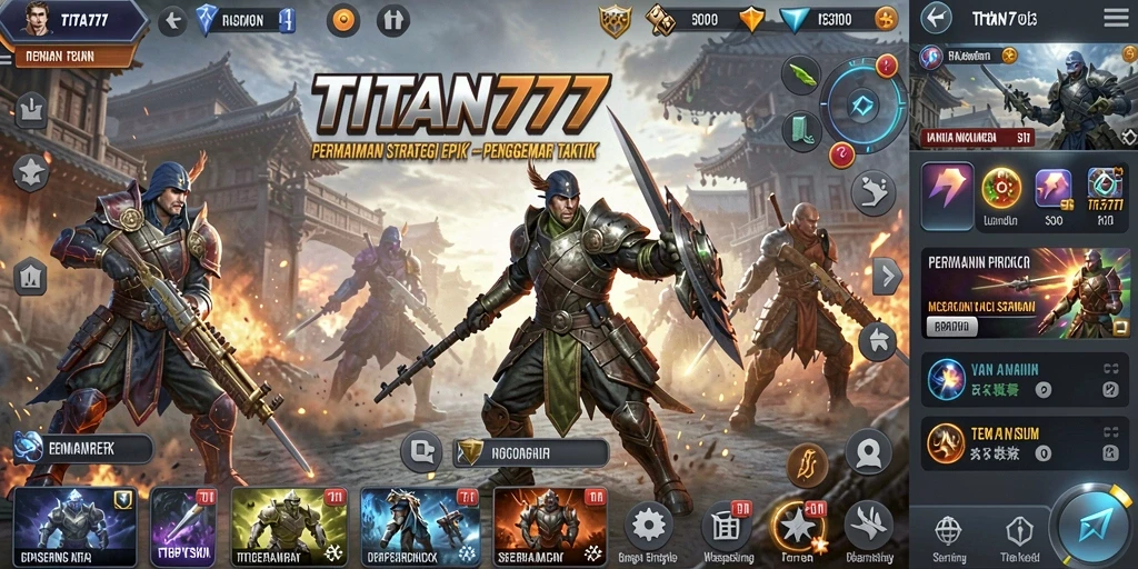 Tampilan gameplay mendebarkan dari TITAN777 yang penuh strategi.