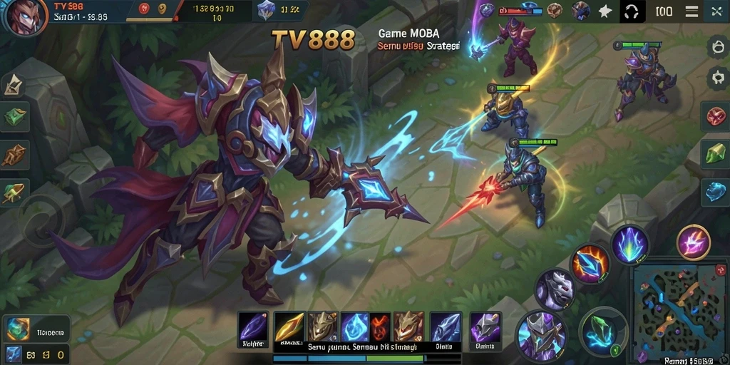 Gameplay seru dan strategis di TV888 MOBA.